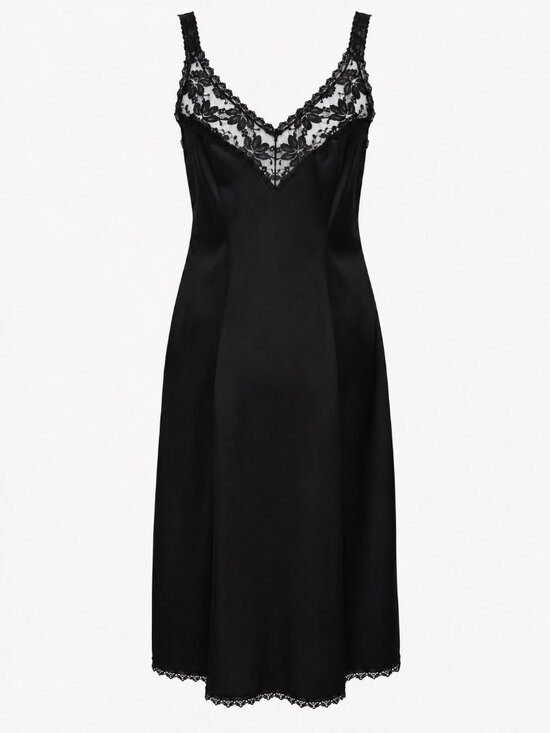 Maidenform Other - Vintage Maidenform Something Special Black Floral Lace V Neck Full Slip Dress 32